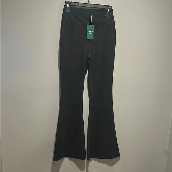New with tags, Halara high waisted, crossover Black Flared Pants, size small - Picture 3 of 6